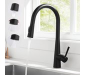 Cecipa max grifo de cocina mezclador con ducha extraíble - grifo para fregadero con 3 modos de salida de agua - grifo de cocina mezclador de acero ino