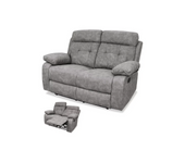 Sofá relax dos plazas valverde tapizado gris, 150cm(ancho) 90cm (fondo) 104cm(alto)