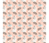 Papel pintado floral boho en rosa
