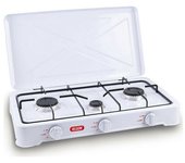Cocina de gas (3 fogones), blanco, 60 x 33 x 10 cm 66602