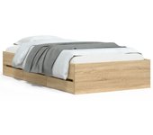 Cama con cajones, laminada en roble sonoma, 90x200 cm
