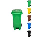 Cubo de basura 120 litros con pedal y ruedas | contenedor de basura robusto con pedal | 120 l (verde)