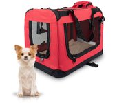 Mobiclinic balú transportín para perros gatos conejos cobayas transportín portátil soporta 10 kg mochila plegable rojo