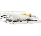 Cama para adulto | cama individual | sofá cama nido con cajones sin colchón blanco 90x200 cm cfw77469