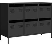 Aparador | aparador de comedor | armario de cocina de acero laminado en frío negro 101,5x39x73,5 cm cfw70117