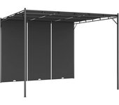 Maison exclusive - cenador de jardín con cortina lateral gris antracita 3x3x2,25 m