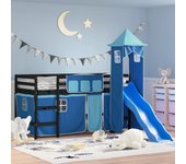Vidaxl cama alta para niños con torre madera pino azul 80x200 cm