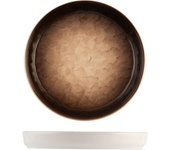 H&h 6 platos eclipse de porcelana marrón decorada en relieve 15,5 cm