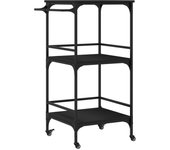Carrito de cocina madera de ingeniería negro 60,5x50x105 cm
