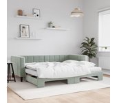Maison exclusive - sofá cama nido con colchón terciopelo gris claro 90x200 cm