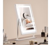 Vevor espejo maquillaje hollywood 406x296mm, 3 modos iluminación, led, aumento 5x, rotación 360°, control táctil inteligente