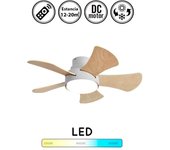 Ventilador de techo con luz silencioso dc con mando gregorio blanco 82 cm invierno-verano color luz regulable