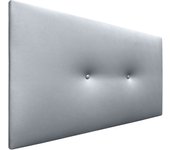 Dhome cabecero de polipiel liso con botones tapizado de alta gama cabezal lujo cama dormitorio moderno acolchado (plata, 105cm)