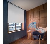 Easydeco - estor enrollable blackout con motor a batería - opaco (blanco, 120_x_190_cm) | tamaño tela 116,5 x 190 cm