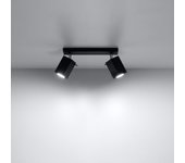 Lámpara de techo briow 2 negro led con bombilla 3000k - 30x6x16cm sollux