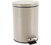 Tendance - papelera redonda de acero inoxidable 3l - color topo
