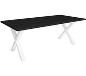 Mesa de comedor - 10 comensales - robusta y estable gracias a su estructura y patas macizas - negro - estilo industrial