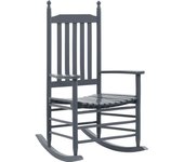 Mecedora | sillón balancín relax | sillón de salón con asiento curvo madera de álamo gris cfw390520