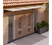 Vidaxl marquesina puerta policarbonato negro y transparente 396x90 cm