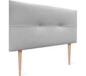 Dhome cabecero de polipiel pro con patas cabeceros cabezal tapizado cama lujo (gris claro, 105cm)