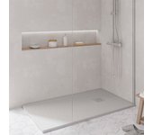 Koes - plato de ducha de resina modelo nilo – 100x170 – azul bruma ral 7035