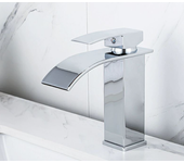 Grifo de cascada para baño cromado, grifo de baño de acero inoxidable grifo de lavabo para baño, grifo de lavabo, mezclador monomando