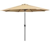 Marbueno sombrilla acero 8 varillas d300 cm polyester marron jardin, piscina y terraza 104