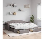 Maison exclusive - sofá cama nido con cajones tela gris taupe 90x200 cm