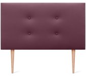 Dhome cabecero de polipiel premium pro con 2 hileras de botones y patas cabezal tapizado cama lujo (vino tinto, 105cm)