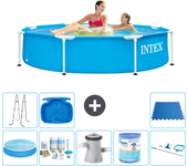 Paquete de piscina - intex - alrededor - 244x244x51 cm + accesorios a1457