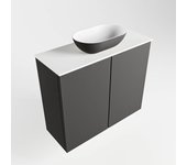 Mondiaz fowy 60cm mueble fondo reducido dark grey. con lavabo sobre mueble poole posición centro 1 orificio dark grey