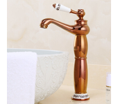 Grifo mezclador de lavabo, grifo de baño, grifo retro de lavabo con agua fría y caliente ajustable - sin manguera de suministro de agua