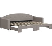 Sofá cama nido tela gris taupe 80x200 cm
