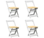 4 uds sillas de comedor | silla de mesa | silla de cocina plegables corona madera pino blanco cfw793192