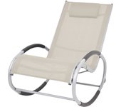 Maison exclusive - silla mecedora de jardín de textilene color crema