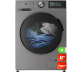 Evvo lavadora 8 kg carga frontal nova 8, 1350 rpm, clase energética a, motor inverter, tambor diamante eprotect, 14 programas, inox
