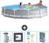 Paquete de piscina - intex - alrededor - 366x366x76 cm + accesorios cb115