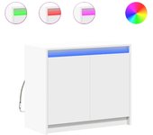 Aparador | aparador de comedor | armario de cocina con led madera de ingeniería blanco 72x34x61 cm cfw77342