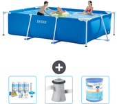 Paquete de piscina - intex - rectángulo - 300x200x75 cm + accesorios a146