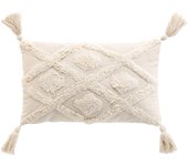 Cojín bohemio tufted con borlas