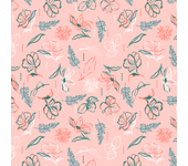 Papel pintado floral rosa pastel