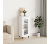 Aparador | aparador de comedor | armario de cocina de madera contrachapada blanco brillante 34,5x34x90 cm cfw30109