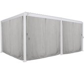 Hespéride - kit de cortinas y mosquitera para pérgola evora - 6 dobles raíles 6 cortinas y 6 mosquiteras - para el modelo evora grande
