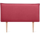 Dhome cabecero de lino natural liso con ribete y patas cabezal tapizado cama dormitorio moderno top trending (rojo, 105cm)