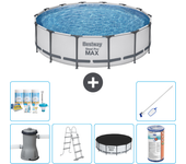 Paquete de piscina - bestway - alrededor - 427x427x122 cm + accesorios cb32