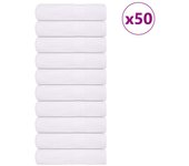 Vidaxl toallas de mano 50 piezas blanco 50x100cm 360 g/m² 100% algodón