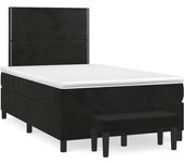 Somier de láminas con colchón negro 120x190 cm terciopelo