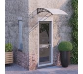 Toldo parasol | marquesina puerta policarbonato negro y transparente 100x75 cm cfw85495