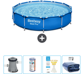 Paquete de piscina - bestway - alrededor - 305x305x76 cm + accesorios cb50