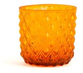 Set h&h nuevo murano 6 vasos, vidrio, naranja, cl30